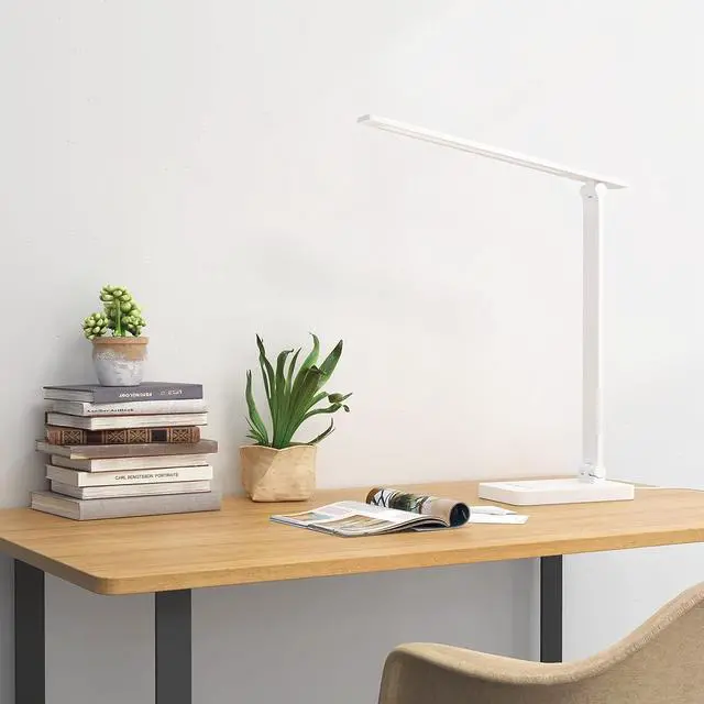 Alt view image 4 of 7 - Lepro LED Desk Lamp with USB Charging Port Dimmable Home Office Touch Control Reading Table Lamp,3 Color Modes with 5 Brightness Level, School Dorm Room Essentials, Task Lamp, Sewing, Crafting, White