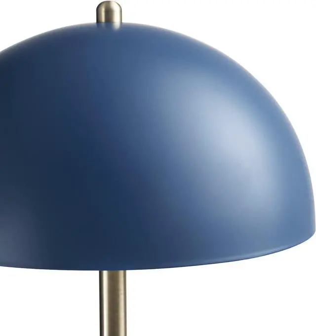 Alt view image 6 of 7 - Globe Electric 52942 15" Desk Lamp, Matte Blue, Matte Brass Accents, in-Line On/Off Rocker Switch, for Bedroom, Office Decor, Home Essentials, Room Lighting, Reading Light