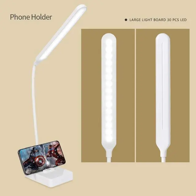 Alt view image 6 of 7 - Cordless Desk Table Lamp Reading Light Rechargeable Battery 2200m,Touch 3 LED Modes,Dimmable,Small,Gooseneck, Highest 17.7",Lamp for Kids Bedroom Bedside