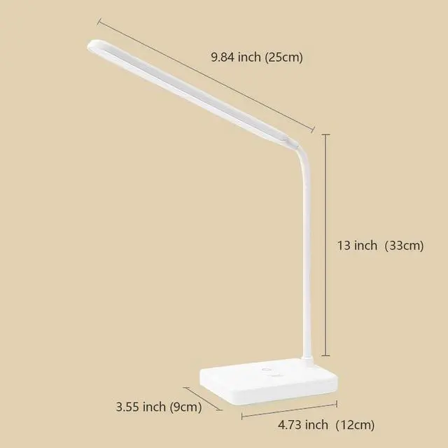 Alt view image 7 of 7 - Cordless Desk Table Lamp Reading Light Rechargeable Battery 2200m,Touch 3 LED Modes,Dimmable,Small,Gooseneck, Highest 17.7",Lamp for Kids Bedroom Bedside
