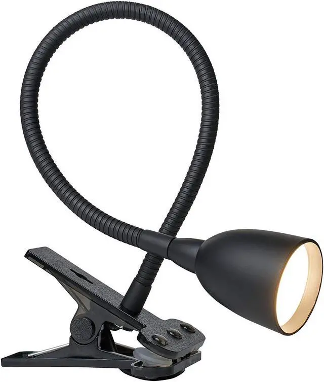 Alt view image 2 of 7 - Newhouse Lighting NHCLP-OL-BK Olivia LED Clamp Light Desk Lamp with Flexible Gooseneck, 3 Brightness Levels & 3 Color Modes, Black