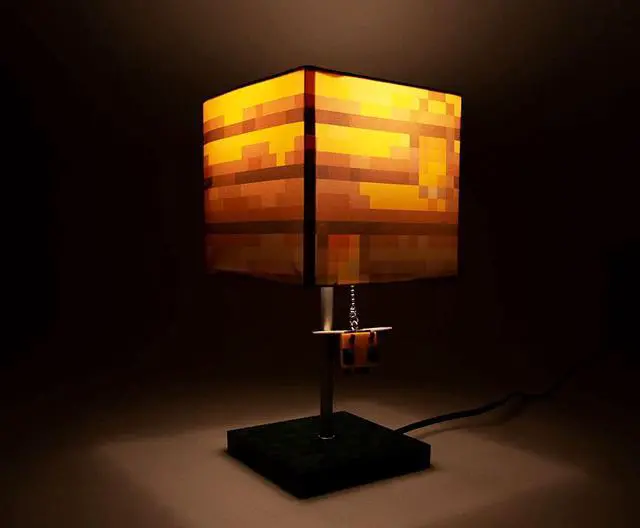 Alt view image 2 of 6 - Minecraft Yellow Bee Nest Block Desk Lamp with 3D Bee Puller | Nightstand Table Lamp with LED Mood Light for Bedroom, Desk, Living Room, Playroom | Home Decor Kids Room Essentials | Video Game Gifts