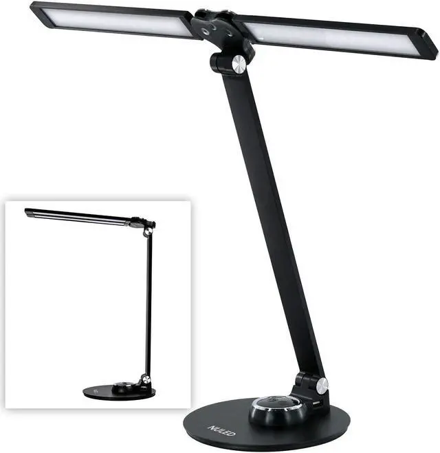 Main image of NUNET LED Desk Lamps for Home Office,Piano Lamp for Upright Piano,Rotatable Aluminum Desk Lamps with USB Charging Port,Eye-Caring Reading Light/3 Lighting Modes/Brightness Adjustable Lamp,Black