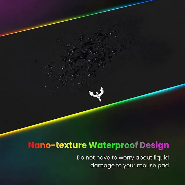 Alt view image 4 of 6 - Extra Large RGB Gaming Mouse Pad-14 Light Modes Extended Soft LED Mouse Pad Anti-Slip Rubber Base Computer Keyboard Mousepad Mat (31.5 x 12 Inch)