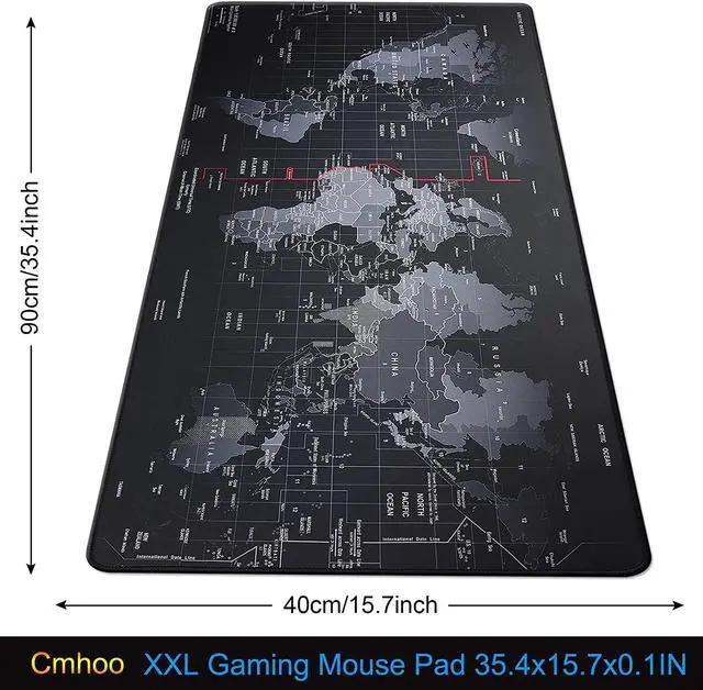Alt view image 2 of 7 - 31.5x11.8 Inch Non-Slip Long Extended Large Gaming Mouse Pad with Stitched Edges XL Laptops Keyboard Mouse Mat (Black Gun)