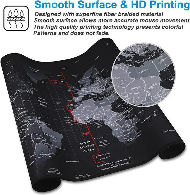 Alt view image 4 of 7 - 31.5x11.8 Inch Non-Slip Long Extended Large Gaming Mouse Pad with Stitched Edges XL Laptops Keyboard Mouse Mat (Black Gun)