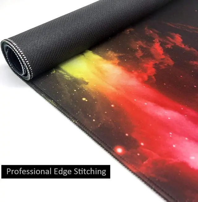 Alt view image 6 of 7 - Extended Mouse Pad Large Gaming Mouse Pad- 35.4x15.7x0.12 inch Computer Keyboard Mouse Mat Non-Slip Mousepad Rubber Base and Stitched Edges for Game Players Office Study Aurora Light Pattern