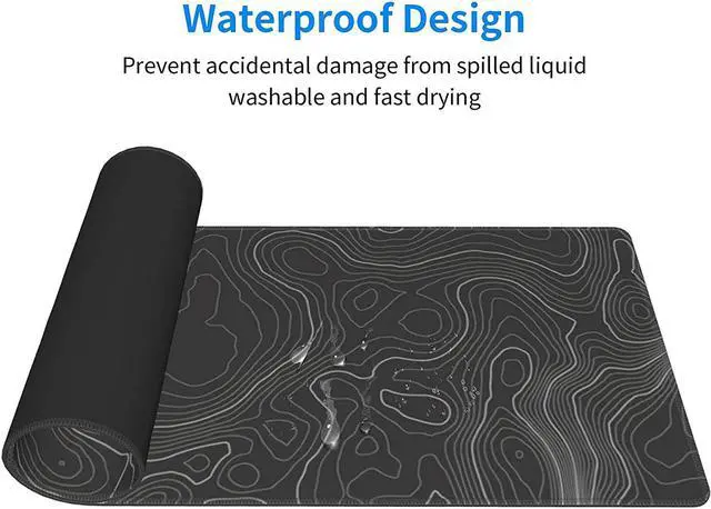 Alt view image 11 of 14 - Topographic Contour Gaming Mouse Pad Large XL Long Extended Pads Big Mousepad Keyboard Mouse Mat Desk Pad Home Office Decor Accessories for Computer Pc Laptop