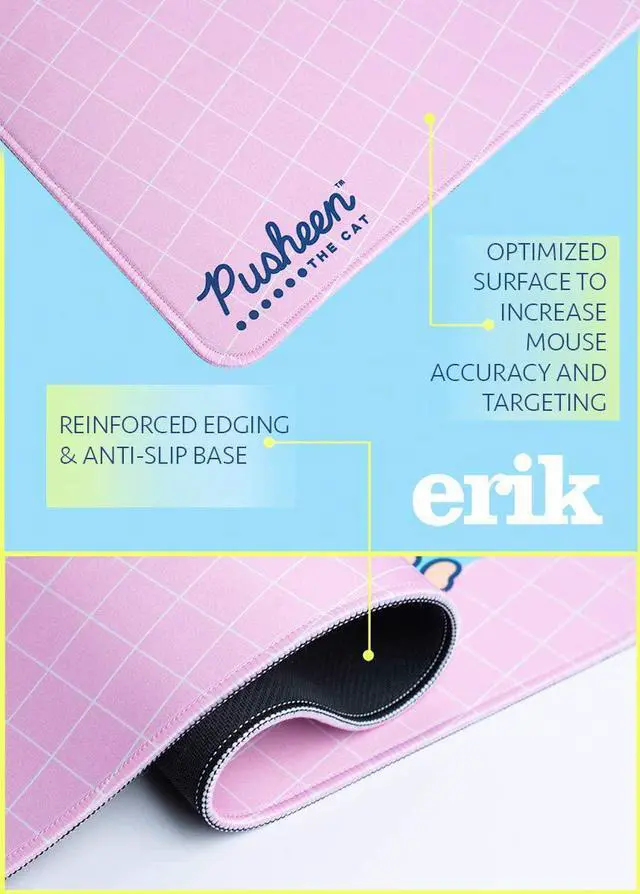 Alt view image 5 of 7 - Pusheen Mouse Pad XXL - Desk Pad - 31.5 x 13.78 Non-Slip Rubber Base Mouse Pad Gaming Mouse Pad Keyboard Mouse Pad Kawaii Mouse Pad