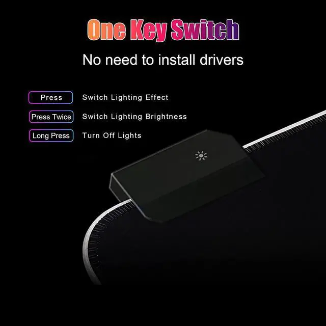 Alt view image 4 of 7 - RGB Large Gaming Mouse Pad Extended Mouse Pad with 14 Lighting Modes Superior Micro-Weave Cloth Non-Slip Rubber Base 800 x 300mm / 31.5 × 11.8 in (Pink)