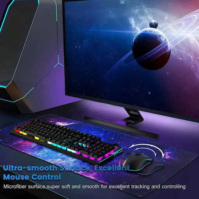 Alt view image 6 of 6 - Gaming Mouse Pad Large Mouse Pad XL 31. 5x11.8in Big Extended Computer Keyboard Mouse Mat Desk Pad for Laptop with Stitched Edges Waterproof Mousepad for Gamer Home&Office