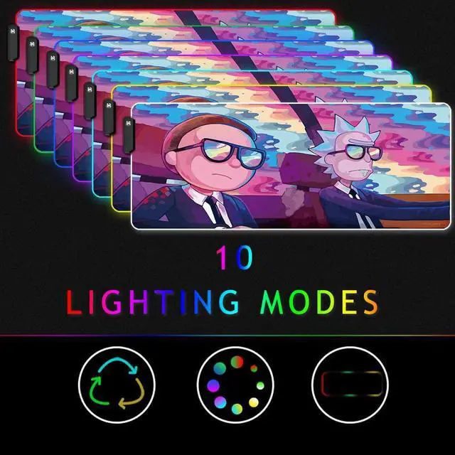 Alt view image 3 of 5 - RGB Mouse Pad, XXL LED Gaming Mouse Mat Heavy Duty Anty Slip 35.4 * 15.7 Inches greencity