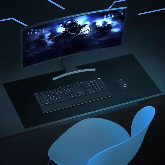 Alt view image 6 of 7 - Large Mouse Pad 36x17 in Gaming Mouse Mat Waterproof and Non-Slip Desktop Pad for Computer Keyboard Black XL