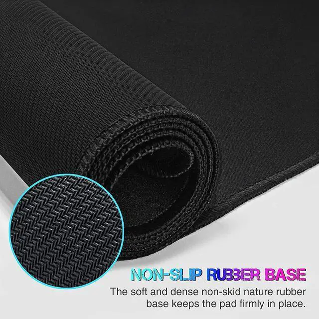 Alt view image 5 of 7 - ETZ Large Gaming Mouse Pad 31.5 x 11.8 × 0.12 in,with Stitched Edges,Extended Mousepad,Durable Non-Slip Natural Rubber Base,Washable Keyboard Pad, (Black Mouse Pad (80 * 30)-XIU)