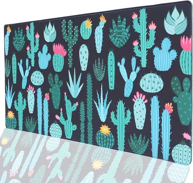 Alt view image 7 of 12 - Large Gaming Mouse pad Cactus Keyboard XL Large Gaming mousepads Desk mat 35.4  15.7x1.5 inch Computer Mouse pad Large Desktop Mouse pad Specially Designed for Game Surface / Office Durable Edge
