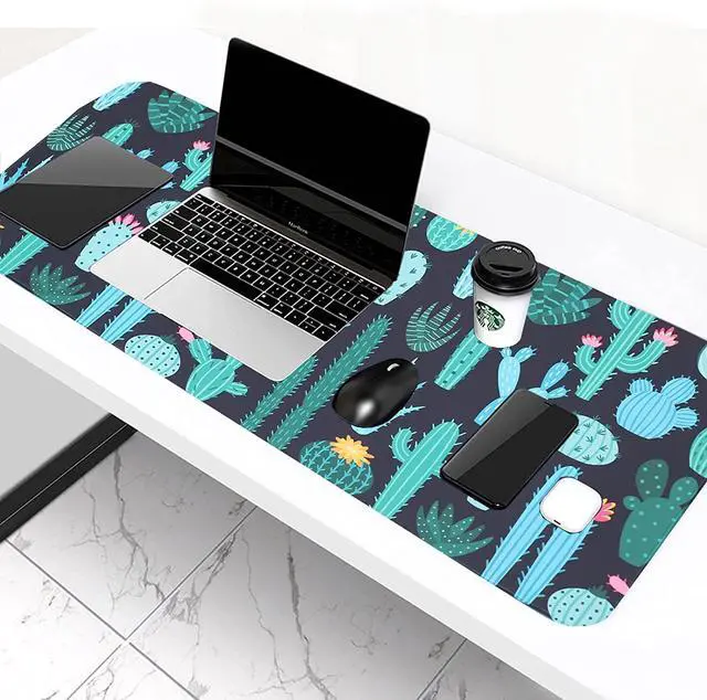 Alt view image 12 of 12 - Large Gaming Mouse pad Cactus Keyboard XL Large Gaming mousepads Desk mat 35.4  15.7x1.5 inch Computer Mouse pad Large Desktop Mouse pad Specially Designed for Game Surface / Office Durable Edge