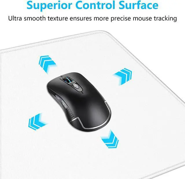 Alt view image 3 of 7 - Large Gaming Mouse Pad Extended Mouse Mat with Stitched Edges Full Size Keyboard Pad with Non-Slip Base Big XXL Computer Desk Mats for Gamer Laptop Office 31.5 x 15.7in Ivory White