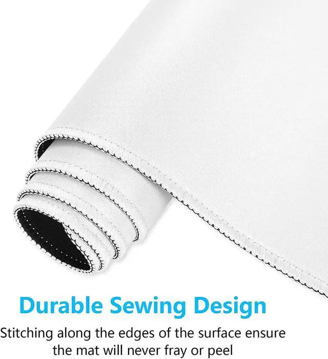 Alt view image 5 of 7 - Large Gaming Mouse Pad Extended Mouse Mat with Stitched Edges Full Size Keyboard Pad with Non-Slip Base Big XXL Computer Desk Mats for Gamer Laptop Office 31.5 x 15.7in Ivory White