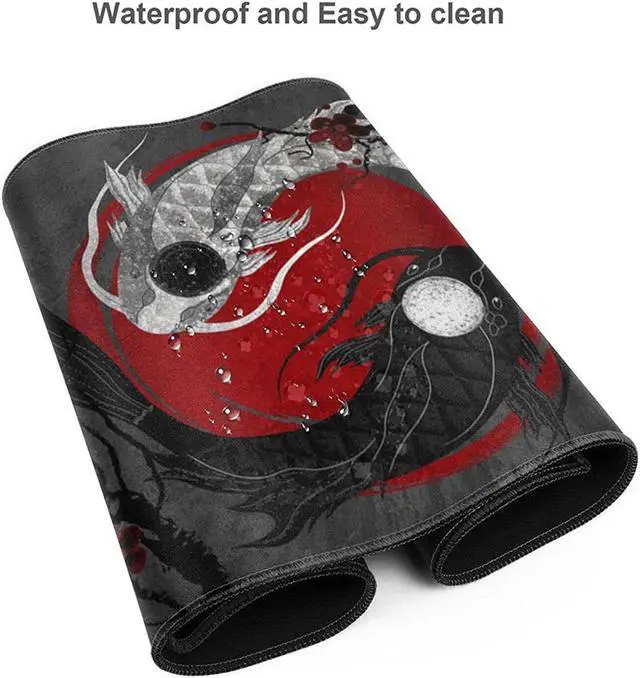 Alt view image 10 of 15 - Japanese Art Koi Fish Mouse Pad Large Mouse Pad Extended Stitched Edges Mousepad Gaming Desk Pad Personalized The Office Mouse Pad 31.5 X 11.8 Inch