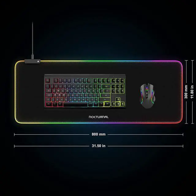 Alt view image 4 of 6 - RGB Gaming Mouse Pad Large Mouse Pad Mousepad Gaming XXL Mouse Pad 31.5x11.8 Keyboard and Mouse Pad RGB Mouse Pad Mouse Pad XL LED Mouse Pad Gaming Desk Pad 13 Lighting Modes Keyboard Mat