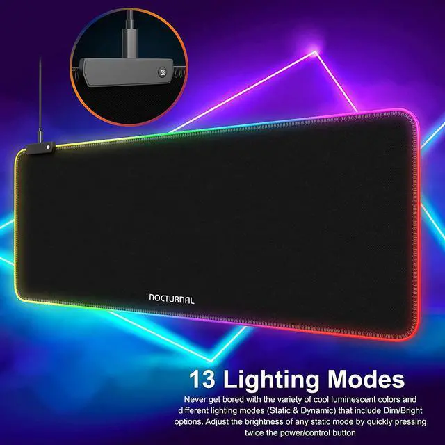 Alt view image 5 of 6 - RGB Gaming Mouse Pad Large Mouse Pad Mousepad Gaming XXL Mouse Pad 31.5x11.8 Keyboard and Mouse Pad RGB Mouse Pad Mouse Pad XL LED Mouse Pad Gaming Desk Pad 13 Lighting Modes Keyboard Mat