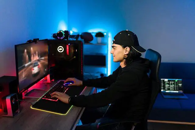 Alt view image 2 of 6 - RGB Gaming Mouse Pad Large Mouse Pad Mousepad Gaming XXL Mouse Pad 31.5x11.8 Keyboard and Mouse Pad RGB Mouse Pad Mouse Pad XL LED Mouse Pad Gaming Desk Pad 13 Lighting Modes Keyboard Mat