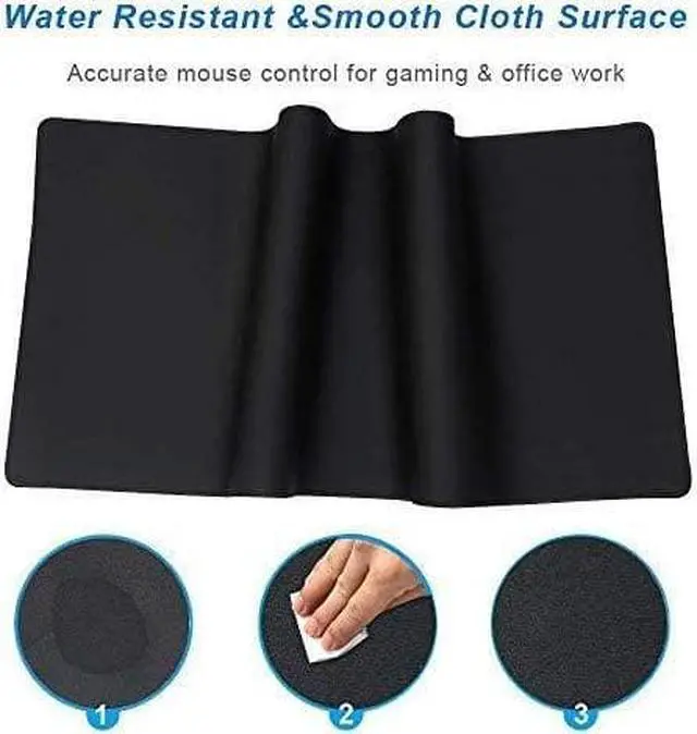 Alt view image 3 of 7 - Extra Large Gaming Mouse Pads/Extended Protective Office Desk Mouse Mat Non-Slip Professional Precision Tracking Surface (23.6 x 11.8) for PC Computer Laptop(60x30 Black001)