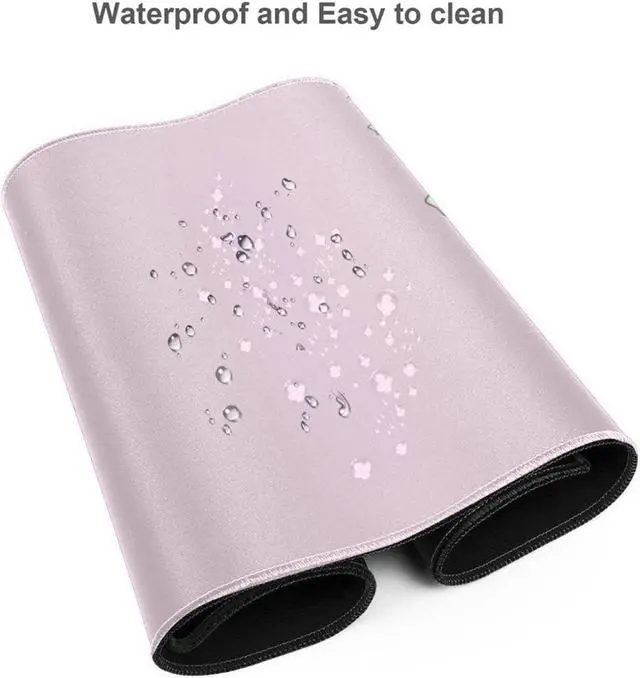 Alt view image 3 of 6 - Kawaii Large Pink Mouse Pads with Design Novelty Anime Keyboard Pad Non-Slip Extended Full Desk Cute Keyboard Mat Waterproof XXL Gaming Mousepad for Girl Gift Notebook Office Pad Computer 15.7x31.5In