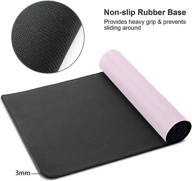 Alt view image 2 of 6 - Kawaii Large Pink Mouse Pads with Design Novelty Anime Keyboard Pad Non-Slip Extended Full Desk Cute Keyboard Mat Waterproof XXL Gaming Mousepad for Girl Gift Notebook Office Pad Computer 15.7x31.5In