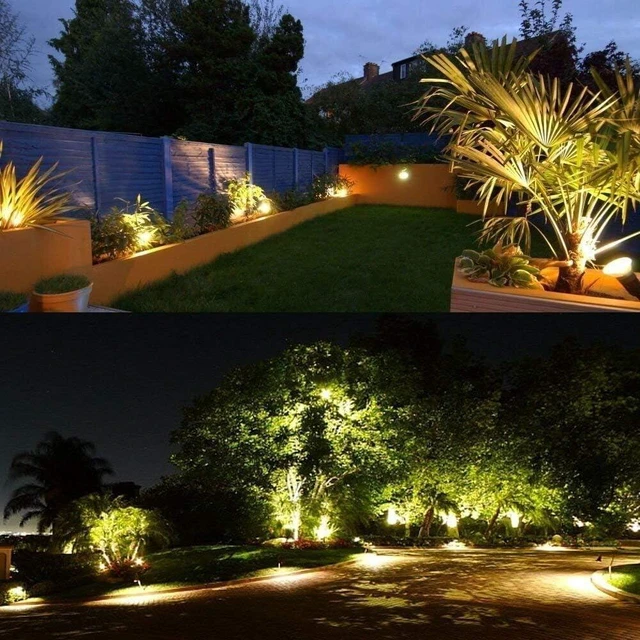 Alt view image 5 of 6 - LED Landscape Lighting High Power 18W Outdoor Garden Lights,120V AC,Warm White Waterproof Spotlights for Yard,Patio,Lawn,Wall, Flood,Driveway,Tree Flag Light,Metal Ground Stake (2 Packs)