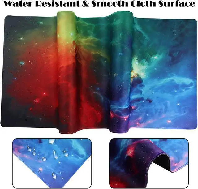 Alt view image 3 of 7 - N/A Gaming Mouse Pad Extended Mouse Pad XXL Large Big Computer Keyboard Mouse Mat Desk Pad with Non-Slip Base and Stitched Edge for Home Office Gaming Work 31.5x15.7x0.12inch Galaxy Print