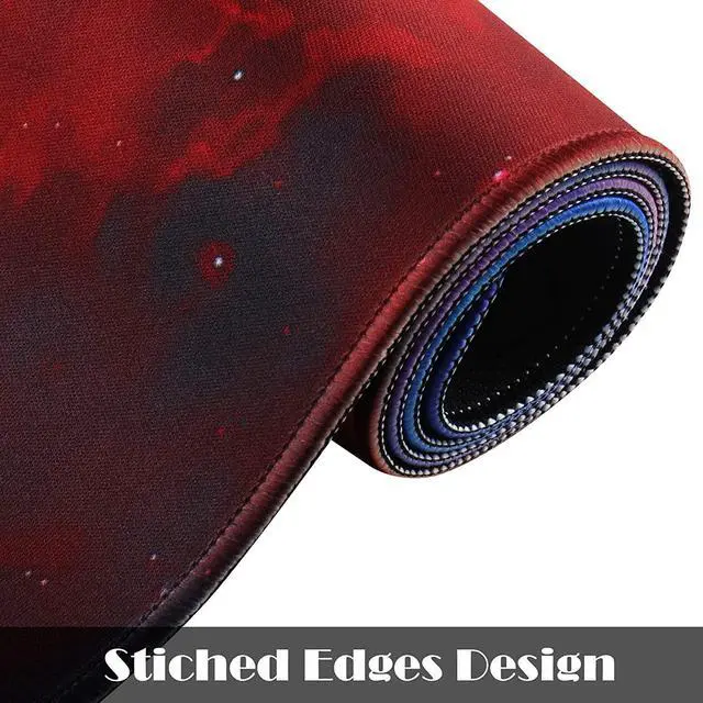 Alt view image 6 of 7 - N/A Gaming Mouse Pad Extended Mouse Pad XXL Large Big Computer Keyboard Mouse Mat Desk Pad with Non-Slip Base and Stitched Edge for Home Office Gaming Work 31.5x15.7x0.12inch Galaxy Print