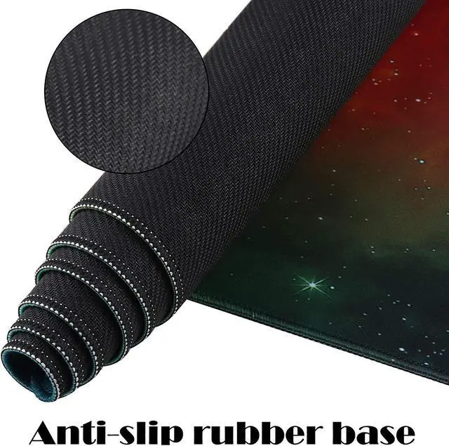 Alt view image 7 of 7 - N/A Gaming Mouse Pad Extended Mouse Pad XXL Large Big Computer Keyboard Mouse Mat Desk Pad with Non-Slip Base and Stitched Edge for Home Office Gaming Work 31.5x15.7x0.12inch Galaxy Print