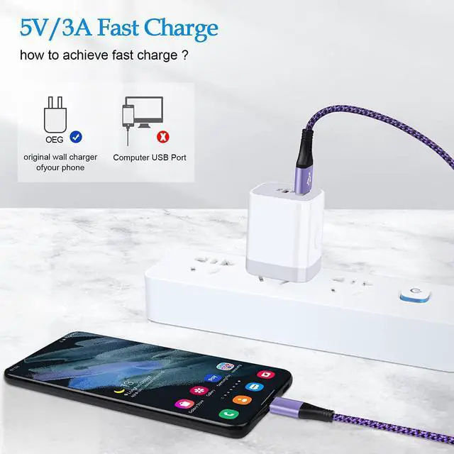 Alt view image 3 of 7 - [2-Pack,6FT]USB Type C Cable Fast Charging for Google Pixel 6,Android Charger Cable Type C Charging Cord for Google Pixel 8 Pro/8/7a/7 Pro/6 Pro/6a/5a/4a/5;Samsung Galaxy S24/S23/S22/S21Ultra/A54/A34