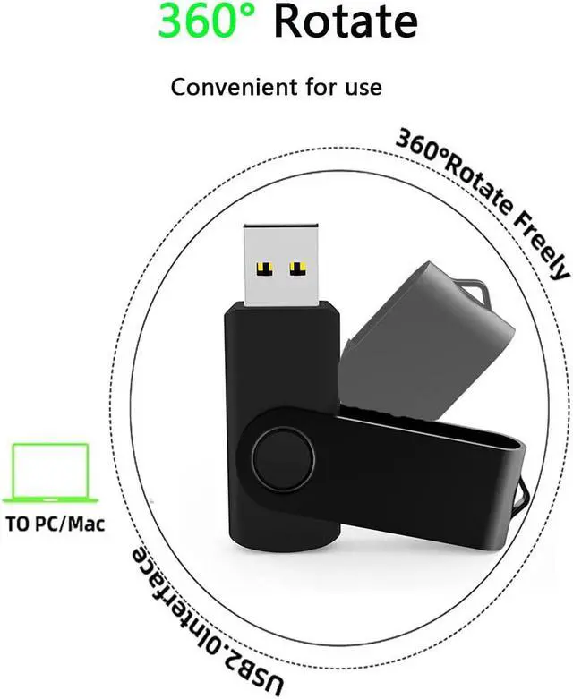 Alt view image 3 of 7 - 10 Pack 16GB USB Flash Drive Bulk Pack Bulk USB 2.0 Flash Drives Thumb Drive Swivel Memory Stick Jump Drive Pen Drive Zip Drive