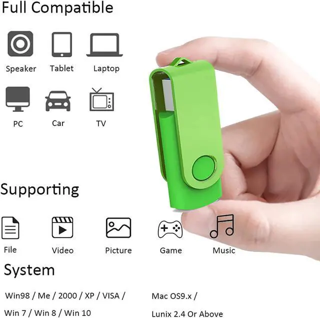 Alt view image 4 of 7 - 10 Pack 16GB USB Flash Drive Bulk Pack Bulk USB 2.0 Flash Drives Thumb Drive Swivel Memory Stick Jump Drive Pen Drive Zip Drive