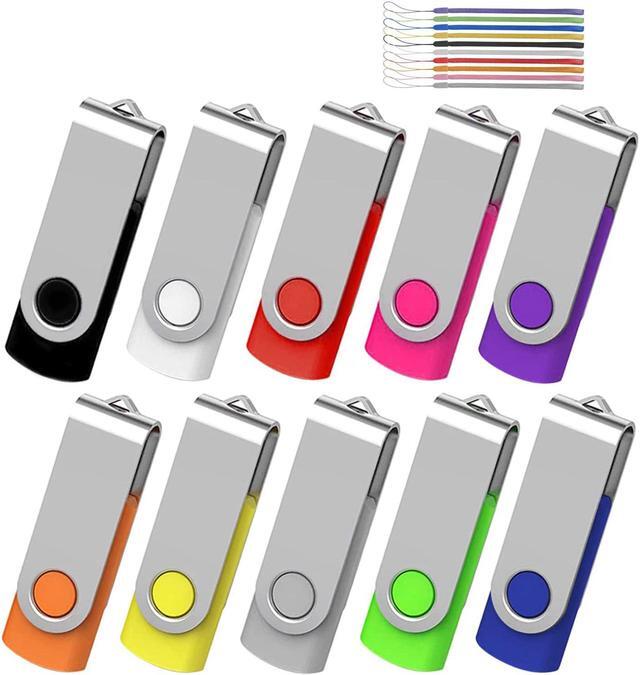 Main image of 2GB USB Flash Drive 10 Pack 2GB Stick Pen Drive Memory Stick USB2.0 Pendrive 2GB Thumb Drive Bulk for Fold Data Storage Memoria USB 2GB (Bulk 10 PCS - Mixed Colors Black/Blue/Purple/Green/Red)
