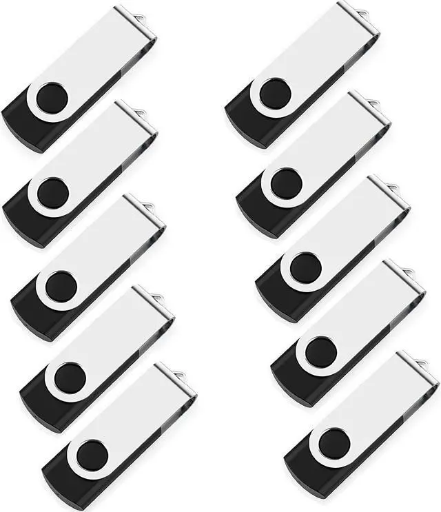 Alt view image 2 of 7 - 10 Pack 128MB USB Flash Drive Bulk Pack Bulk USB 2.0 Flash Drives Thumb Drive Swivel Memory Stick Jump Drive Pen Drive Zip Drive