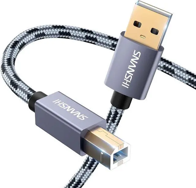 Alt view image 2 of 6 - Printer Cable 25 ft USB Printer Cable USB A to USB B Cable Printer USB Cable Compatible with HP Canon Dell Epson Lexmark Xerox Printer and More