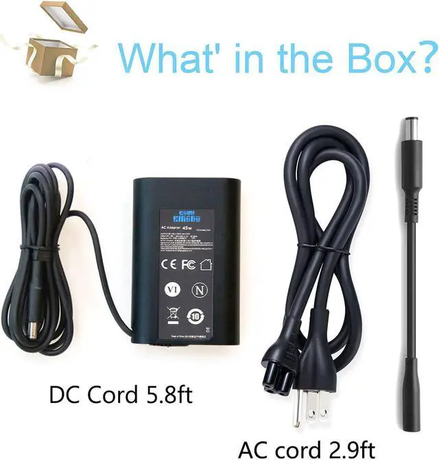 Alt view image 6 of 7 - XPS 13 Charger, 45W 19.5V 2.31A Charger for Dell XPS 13 / XPS 12/12 MLK/Inspiron 15 14 (7437) Laptops,HP X360 Elitebook..KSW KINGDO Replacement Power Supply Adapter with 2.9ft Power Cord & travel Case