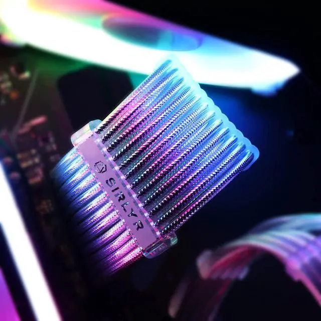 Alt view image 6 of 7 - SIRLYR Braided ATX Sleeved Cable Extension Kit for Power Supply Cable Kit 16AWG 24Pin ATX / 8 (4+4) Pin EPS / 8 (6+2) Pin PCI-E Power Supply PSU Cables with Combs(Silver)