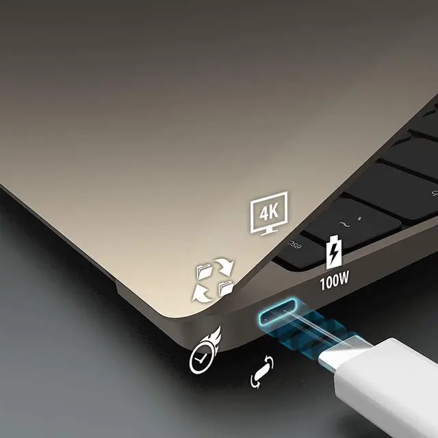 Alt view image 7 of 7 - USB C Cable - 3.3ft Passive USB Type C Charger | Heavy Duty USB C Charging Cable | Thunderbolt 3 Compatible | Up to 20 Gbps Data Transfer Speed, 4K @ 60HZ, 100W Power - White (JTCX02)