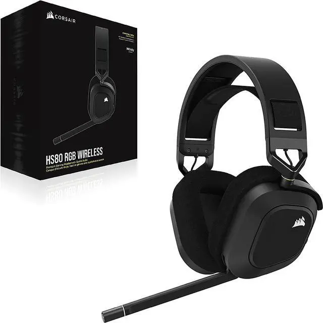 Alt view image 7 of 7 - HS80 RGB WIRELESS Multiplatform Gaming Headset - Dolby Atmos - Lightweight Comfort Design - Broadcast Quality Microphone - iCUE Compatible - PC, Mac, PS5, PS4 - Black