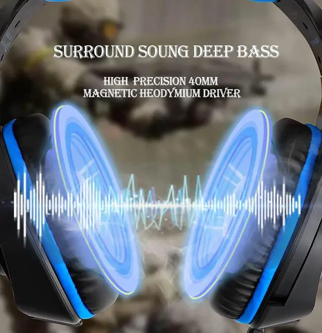 Alt view image 7 of 7 - SVYHUOK Pro Gaming Headset for PC PS4 Xbox One Surround Sound Over-Ear Headphones with Mic LED Light Bass Surround Soft Memory Earmuffs for Computer Laptop Switch Games Kids Boys Teens Gifts