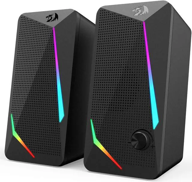 Main image of GS510 RGB Desktop Speakers, 2.0 Channel PC Computer Speaker with 4 Colorful LED Backlight Modes, Enhanced Bass and Easy-Access Volume Control, USB Powered w/ 3.5mm Cable