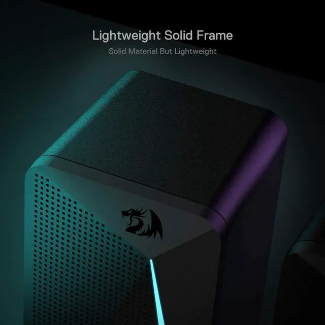 Alt view image 5 of 7 - GS510 RGB Desktop Speakers, 2.0 Channel PC Computer Speaker with 4 Colorful LED Backlight Modes, Enhanced Bass and Easy-Access Volume Control, USB Powered w/ 3.5mm Cable