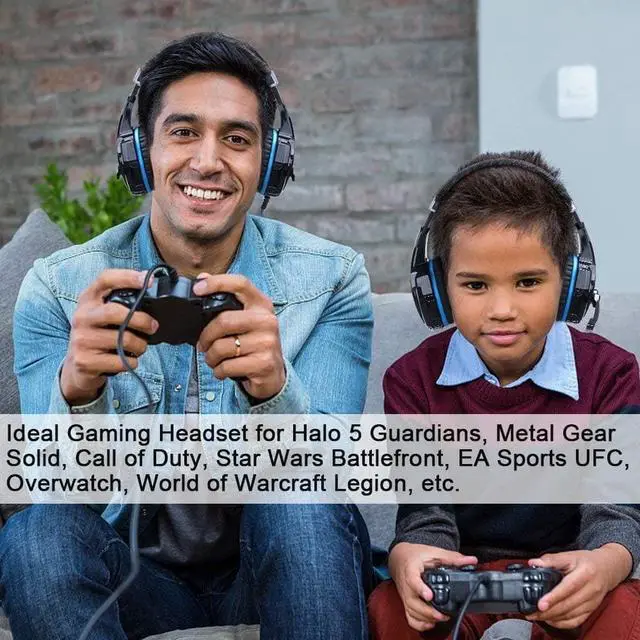 Alt view image 6 of 7 - BlueFire Stereo Gaming Headset for PS4, PS5, PC, Xbox One, Noise Cancelling Over Ear Headphones with Mic, LED Light, Bass Surround, Soft Memory Earmuffs for Laptop Nintendo Switch Games (Blue)