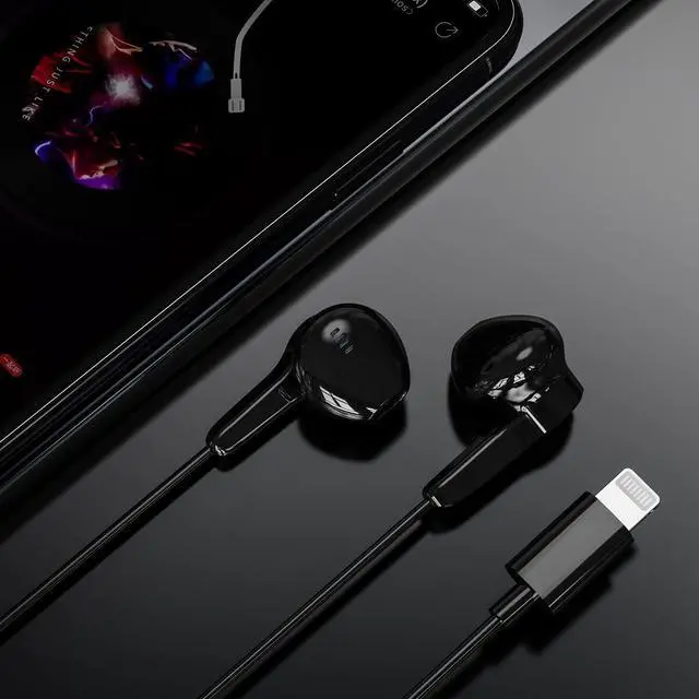 Alt view image 2 of 7 - Earphones with Lightning Connector, MFi Certified Wired Earphones with Microphone and Volume Control, Compatible with iPhone 13/12/11 Pro Max/Xs Max/XR/X/7/8 Plus