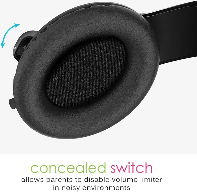 Alt view image 3 of 7 - KidJamz Safe Listening Headset for Kids 3-Pack with Volume-limiting Technology + 2 Cables; Includes Boom Microphone for Remote Learning, Video Chat, Gaming, and Phone Calls (Black, 3-Pack)