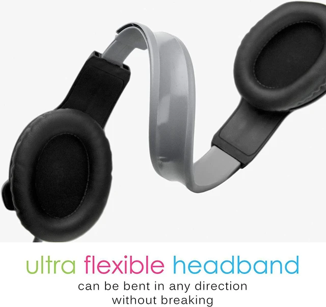 Alt view image 6 of 7 - KidJamz Safe Listening Headset for Kids 3-Pack with Volume-limiting Technology + 2 Cables; Includes Boom Microphone for Remote Learning, Video Chat, Gaming, and Phone Calls (Black, 3-Pack)